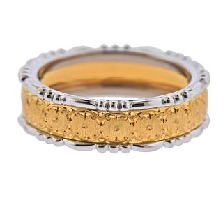 Buccellati 18k Two Tone Gold Band Ring 