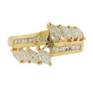 14k Gold Diamond Engagement Ring Mounting
