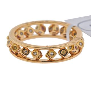 Marina B 18k Gold Diamond Sapphire Kinetic Band Ring 