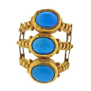 18k Gold Turquoise Ring 