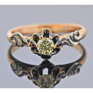 Antique 14k Gold Diamond Engagement Ring 