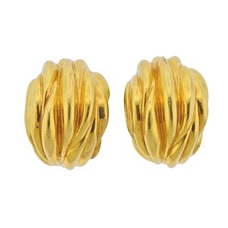 Tiffany & Co 18k Gold Half Hoop Earrings