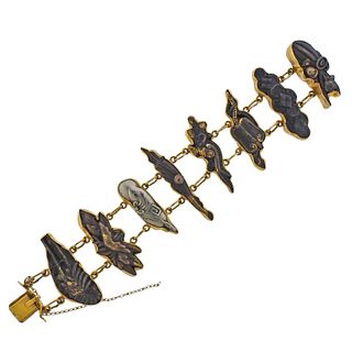 14k Gold Shakudo Bracelet 