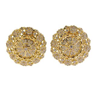 18k Gold Diamond Earrings 