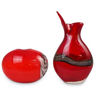 Pair Of Murano Glass Vases