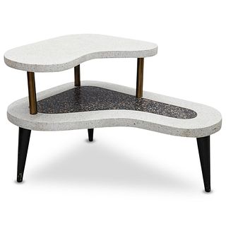 Mid Century Terrazzo Two-Tiered End Table