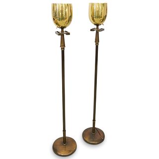 Pair Of Tommi Parzinger Style Floor Lamps