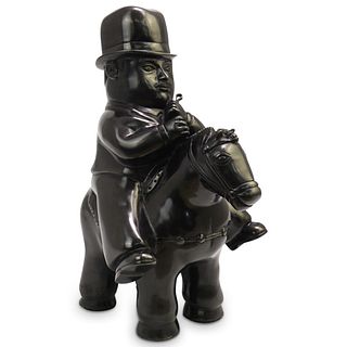 After Botero "Man on Horseback" Bronze Sculpture