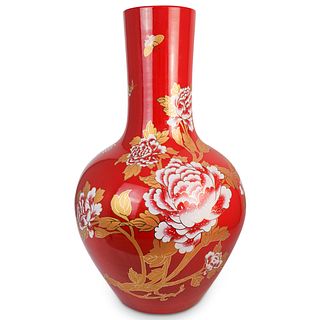 Chinese Red Ceramic Vase