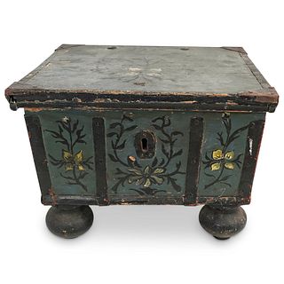 18th Century Polychrome Wood Bible Box