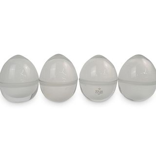 (4 Pc) Denmark Holmegaard Crystal Glass Egg Holder