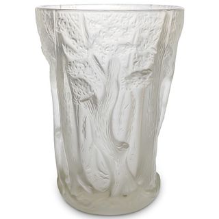 Art Deco Frosted Glass Forest Vase