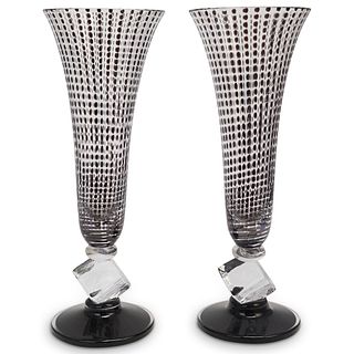 Pair of Chip Scarborough Art Glass Vases