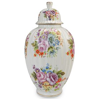 Italian Floral Painted Porcelain Urn