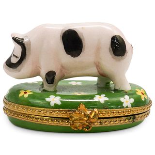 Limoges Pig Trinket Box