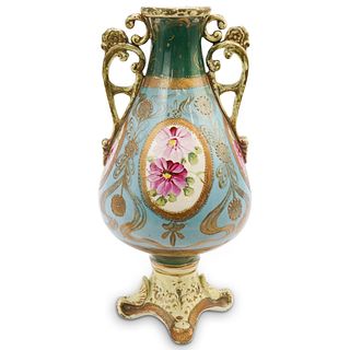 French Painted Porcelain Vase