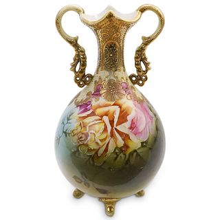 French Painted Porcelain Vase