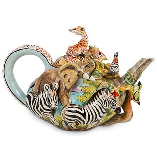 South African Exotic Animal Figural Ceramic Teapot