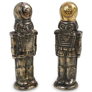 (2 Pc) Silver Plated Toy Soldiers Salt & Pepper Shakers