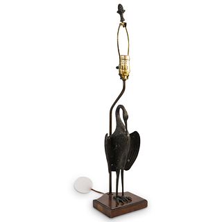Bronze Heron Table Lamp