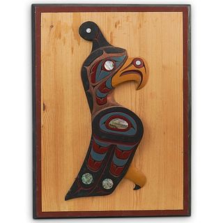 George James Vintage Native American Carved Plaque
