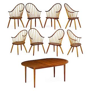THOMAS MOSER Dining table and eight chairs