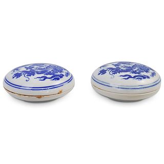 (2 Pc) Chinese Ceramic Ink Boxes