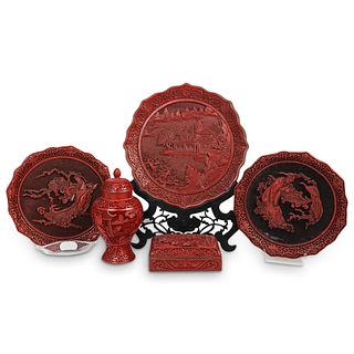 (5Pc) Chinese Cinnabar Collection