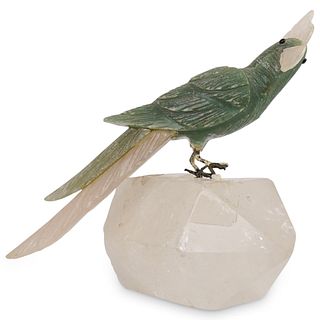 Carved Quartz Stone Cockatoo