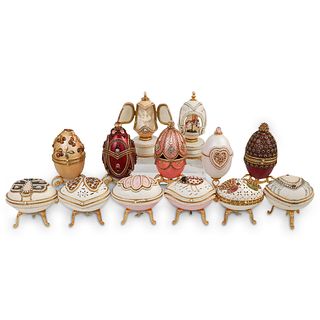 (13 Pc) Decorative Egg Music Boxes