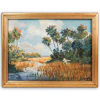 "B. Hemstreet" Everglades Oil Painting