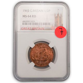Great Britain 1/2 P (NGC) MS-64