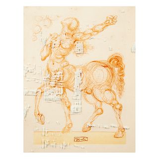 SALVADOR DALÍ. Chant 25: Le Centaure, de la carpeta La Divine Comédie, 1960. Firmado en plancha. Grabado calcográfico. 25 x 18 cm