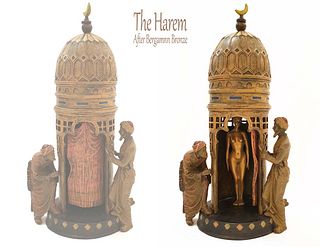 The Harem After Bergman Patinated Bronze Figurine Group