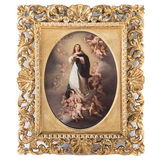 Exceptional KPM "Madonna" Framed Oval Plaque, 19th C.