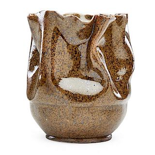 GEORGE OHR Large crumpled vase