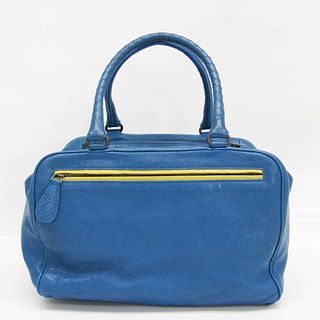 Bottega Veneta Brera 337249 Women's Leather Handbag Royal Blue,Yellow