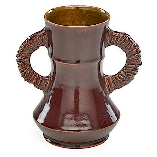 GEORGE OHR Snake-handled vase