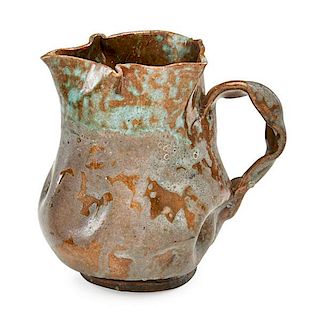 GEORGE OHR Small pitcher, unusual glaze