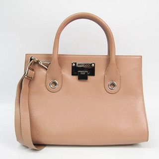Jimmy Choo Riley Women's Leather Handbag,Shoulder Bag Beige