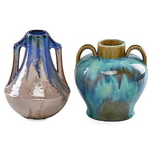FULPER Two vases, flambe glazes