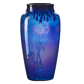 HARRIET WILCOX;  ROOKWOOD Flambé/Black Opal vase
