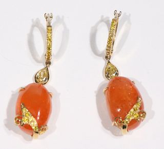 Pair of Laura Munder Mandarin Garnet Earrings