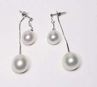 Pair of South Sea Pearl Drop Earrings