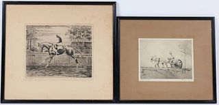 Two Prints, "Virginia Mud" and "His Morning Jog"