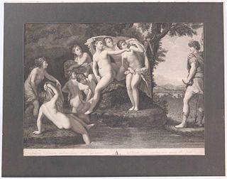 Francesco Albani, Engraving, Classical Nude Women