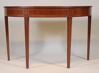 Neoclassical Style Inlaid Demi-Lune Table