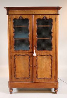 Provincial Grill-Inset Fruitwood Armoire