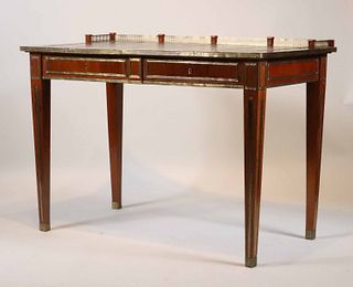 Louis XVI Style Leather-Inset Writing Desk