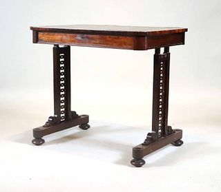 Victorian Leather-Inset Mahogany Library Table